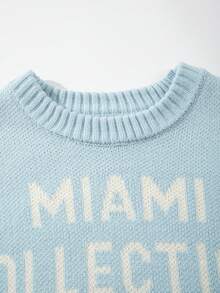 Áo len nam Andreilee dáng rộng, chất liệu nhẹ, cổ tròn, in họa tiết, thích hợp cho mùa xuân, thu và đông. - Màu xanh lam - Xem 6