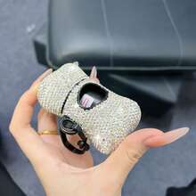 1pc Luxury Rhinestone Studded Pet Poop Bag Holder, Creative Diamond Encrusted Dog Bone Shaped, Reptile-Friendly Plastic Poop Scoop Set, Pet Waste Cleanup Accessory, Essential For Pet Travel, Birthday Party Holiday Gift, Decorative Artwork, Halloween, Thanksgiving, Christmas