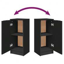 Sideboards 2 Pcs Black 30x30x70 Cm Engineered Wood - Black - View 10