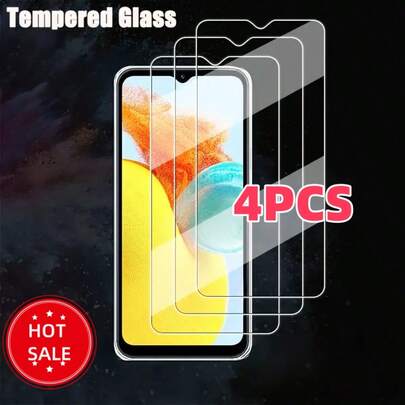 4pcs High-Definition Tempered Glass Screen Protector, Scratch-Resistant, Smooth Edges, Anti-Falling, Anti-Shattering, Compatible With Galaxy A13/A14 5G/A23/A34/A54/S24 FE/A5/A35/A15/A05s/S23 FE/S24FE/A06/A36/A56/A26 And Other Models. High-Definition, Bubble-Free, Scratch-Resistant Screen Protector.
