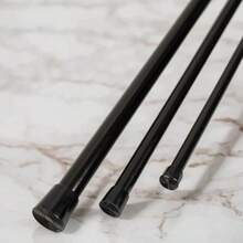 2pcs Modern Adjustable Tension Curtain Rods - Heavy Duty Expandable Rod, No Drill Tension Rod, Suitable For Shower, Closet, Window, Towel Rack - Steel And Plastic Home Decor Christmas Decor - Black - View 7