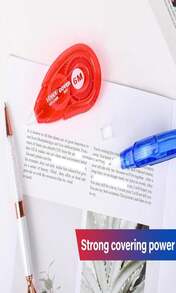 Vobou White Correction Tape, Easy To Use Applicator For Instant Corrections Wrong Writing At Any Time, For School, Office (Red And Blue, 12pack, 6M_256" X 02") - White - View 5