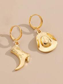 2 件西部牛仔镂空靴形耳环，时尚独特的珠宝，适合日常佩戴和各种场合 - 靴子耳釘 - 查看 5