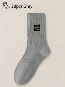 40只/30只/24只装男女通用舒适运动袜，男士长袜适合运动和训练，女士长袜适合休闲和商务穿着，抗菌、柔软、黑白配色、防臭、吸湿排汗、轻便舒适，适合秋冬季节穿着，20只/10只/8只/6只/4只/2只装，秋季 - 彩色 - 查看 17