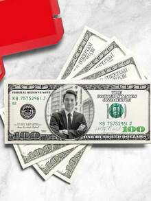 Customized Photo & Text Novelty Prop $100 Bill, Fake Banknote, Personalized Gag Gift, Funny Souvenir For Him, Birthday Party Prop. Note: This Is A Novelty Prop Only, Not Real Currency And Has No Monetary Value. ,For Family - Multicolor - View 8