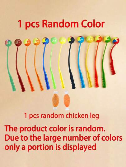 1 Set Random Color Pet Training Ball Launcher Toy (Includes Tennis Ball), Throwing Toy Set (1 Set Contains Ball And Launcher), Suitable For Dogs, Outdoor Use (Some Colors Not Shown)