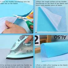 畅销白色熨烫无纺布粘合衬：11.8 英寸 x 30 码中等重量无纺布粘合衬，熨烫聚酯纤维单面粘合衬，适用于 DIY 工艺品用品 - 彩色 - 查看 2