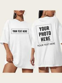 Camiseta personalizada con foto, Camiseta personalizada para novia, Camiseta personalizada con texto, Amo a mi novia, Camiseta personalizada con foto retro, Corazón - Regalo para novia/esposa, Regalo del Día de San Valentín, -Agrega tu foto y texto favoritos (foto de novia/pareja/familia/selfie/mascota/amigo) para diseñar tu propia camiseta impresa personalizada, Adecuado para (aniversario/propuesta de matrimonio/compromiso/el día que se convirtieron en pareja), Regalo de aniversario, Día de San Valentín, Regalo de cumpleaños, Guía para fiesta de Navidad