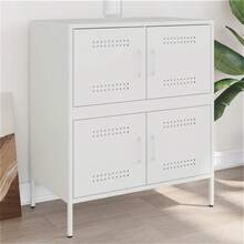 Sideboard White 68x39x79 Cm Steel - White - View 2