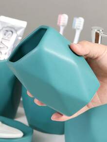 5pcs Morandi Ceramic Bathroom Set, Showroom Bathroom Decor, Liquid Soap Dispenser, Bathroom Tray, Showroom Decor, Toothbrush Holder, Rinse Cup, Soap Dish Bathroom Vanity Set, Bathroom Accessories Set, Toothpaste Holder, Lotion Bottle, Soap Box, Rinse Cup, Green Color Bathroom Vanity Set [New Batch With Reinforced Packaging]