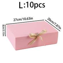 10pcs/5pcs/2pcs - White/Black/Pink/Brown Gift Box With Lid, Gift Box With Ribbon For Bridesmaid Proposal Box, Gift Box For Wedding, Birthday Gift, Shower Party And Other Parties, Valentine's Day Gifts, Valentine Day,Packaging, Birthday, DIY Making, Beauty Storage BOX,Graduation Gift Packaging, Wedding Party Decoration Box