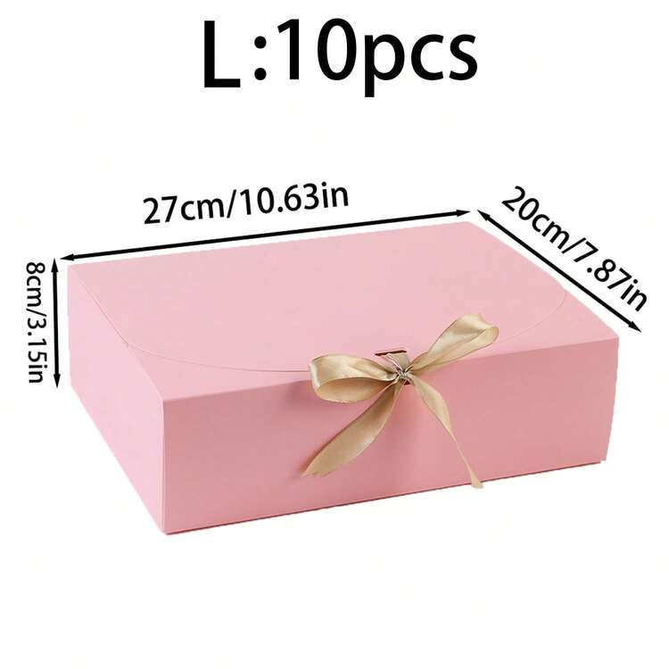 Caja de regalo con tapa de 10 piezas/5 piezas/2 piezas - Blanca/Negra/Rosa/Marrón, caja de regalo con cinta para propuesta de dama de honor, caja de regalo para boda, cumpleaños, fiesta de ducha y otras fiestas, regalos del Día de San Valentín, Día de San Valentín, empaque, cumpleaños, manualidades, almacenamiento de belleza, empaque de regalo de graduación, caja de decoración de fiesta de boda - Rosa - Añade 13