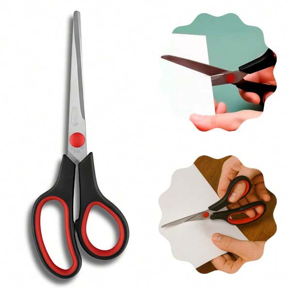 TESOURA 9,5'' INOX MULTIFUNCIONAL Afiada Cabelo Escolar Material Branca 24cm