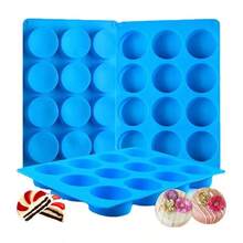 Upgraded Blue Chocolate Cookie Mold, New Cylindrical Cookie Silicone Mold, Suitable For Candy Mini Cake Jelly Baking. Suitable For Christmas And Other Parties - Màu xanh lam - Xem 5