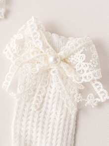 Lace Ruffle Princess Mesh Breathable Socks New Transfer Socks Pearl Socks Children Ankle Long Sock Summer Baby Girls Kids Toddler For 0-3Years - Beige - View 4