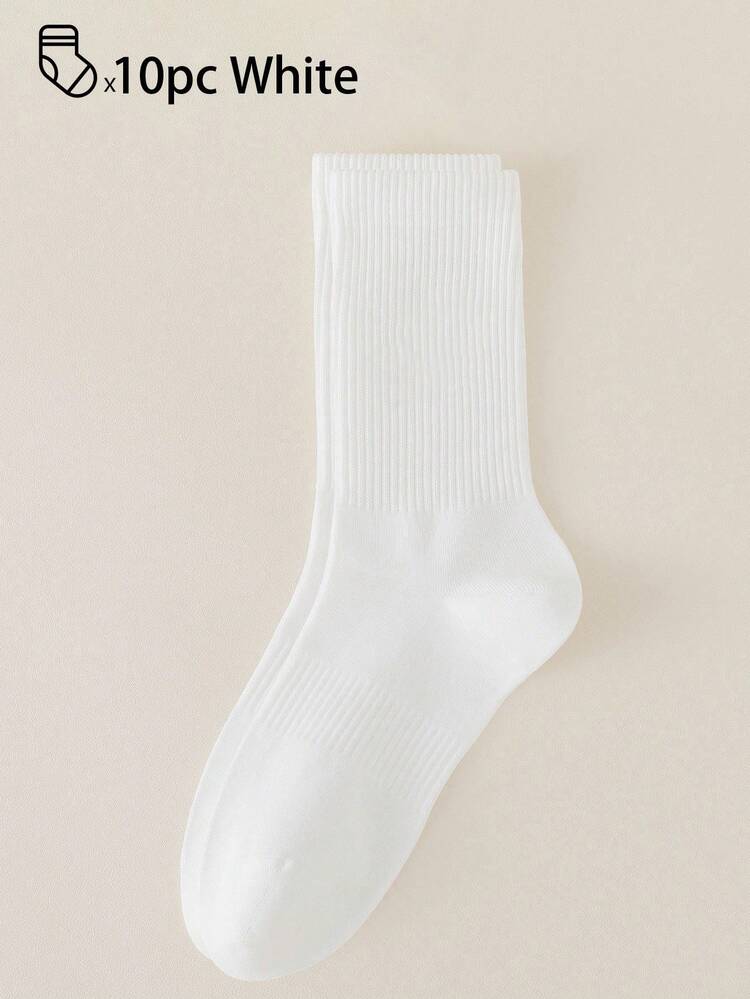 40pcs/30pcs/24pcs Unisex Comfortable Sports Crew Socks, Men's Long Socks For Sports And Training, Women's Long Socks For Casual And Business Wear, Antibacterial, Soft, Black And White, Odor-Resistant, Moisture-Wicking, Lightweight And Comfortable, Suitable For Autumn/Winter, 20pcs/10pcs/8pcs/6pcs/4pcs/2pcs Pack, Autumn - Multicolor - View 17