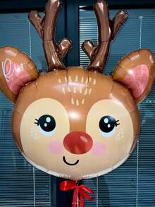 Juego de 16 globos de Navidad en dorado, rojo y blanco, incluye globos de papel de aluminio con Papá Noel y renos, adecuado para fiestas de Navidad, Año Nuevo, decoración de fiestas, decoración de habitaciones, decoración del hogar, adornos navideños