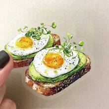 50 Reusable Self-Adhesive 2D Transparent Baking Cartoon Stickers - Colorful Mixed Colors, Irregular Shapes, Suitable For DIY Skateboards, Suitcases, Helmets, Water Bottles, Plastic Surfaces - Kitchen Theme Decorative Stickers