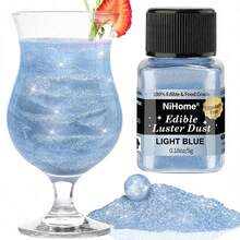 可食用闪光粉亮片珠光粉食品装饰撒粉，适用于饮料、葡萄酒、蛋糕、糖果、甜点、烘焙店、餐厅、素食 - 彩色 - 查看 15