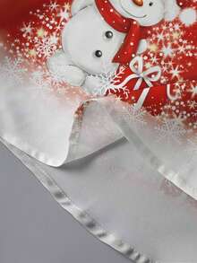 Men's Christmas Theme Long Sleeve Shirt, Red Snowman & Snowflake Print, Turndown Collar Button Front Long Sleeve Casual Festive Shirt For Christmas Party