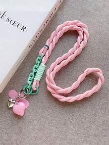 Cordón para teléfono tipo bandolera con colgante en forma de corazón, correa de bolso de doble extremo, accesorio de cuerda trenzada de colores para colgar cámara como accesorio para mochila de mujer