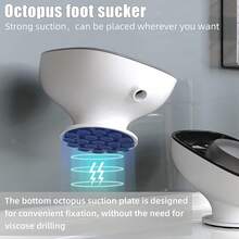 Soap Dish With Suction Cup Design,Self Draining Soap Dish, Soap Bar Holder For Shower Bathroom Kitchen Toilet,Double - Layer Design For Neat Soap Storage & Quick Draining(Azure Blue&Gray) - Multicolor - View 6