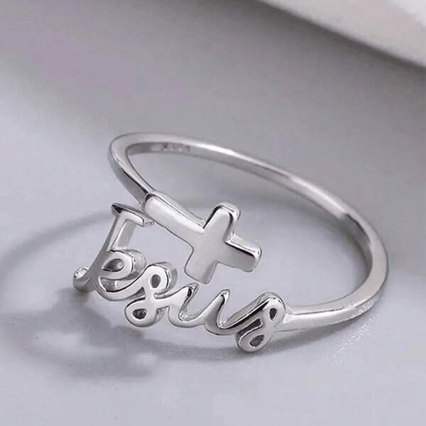 Anillo cruzado abierto de moda, anillo de aleación con estilo vintage elegante para mujeres, estilo europeo y americano