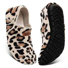 Comfortable Home Slippers, Suitable For Men And Women Indoor Wear, Travel Slippers, Comfortable Non-Slip Sock Slippers, Soft Material, Suitable For Home, Bedroom, Yoga And Travel Use - Họa tiết da báo - Xem 3