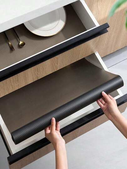 1 Roll Transparent Black Shelf Liner,Small Non-Slip Cabinet Liner ,Clear Non-Adhesive Drawer Liner,EVA Waterproof Refrigerator Liner,Easy To Cut Cupboard Liner For Shelves,Desk,Cabinet,Kitchen,Shelf Mats.