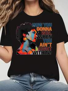 Women's Casual Loose Short Sleeve T-Shirt, Loose-Fitting Crew Neck T-Shirt With A Graphic Print, Perfect For Everyday Spring And Summer, Perfect For Birthdays, Halloween, Thanksgiving, Or Christmas Gifts