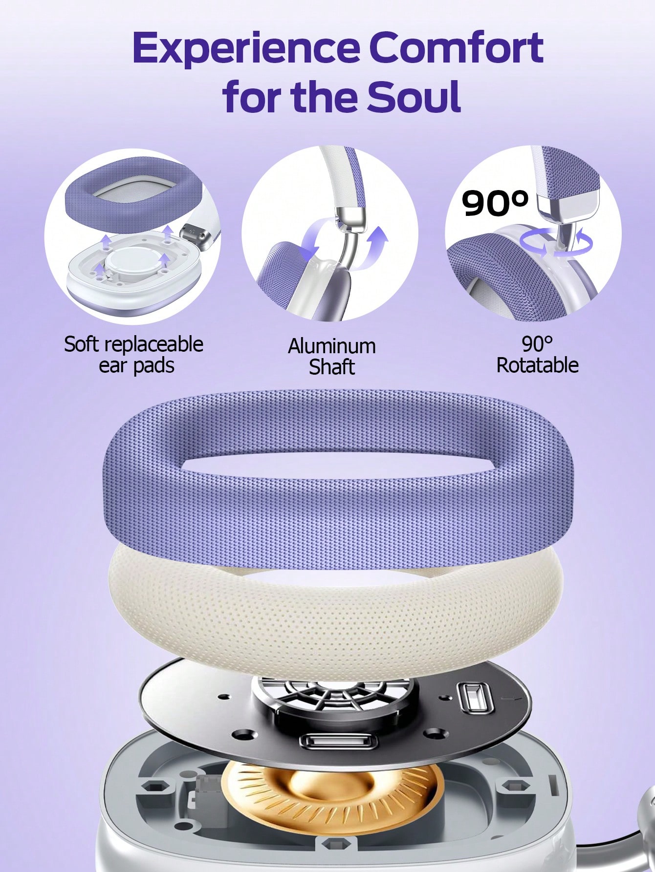 Tagry سماعات رأس لاسلكية قابلة للتعديل، مناسبة لله...