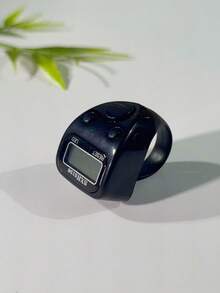 LED 显示计数器环，带复位按钮的手动按压电子数字计数器 - 耐用的 PC 和 PVC 材质，紧凑的设计，大显示屏，缓解压力的手压计数器，用于祈祷、编织、运动计数等的手指计数器（混合颜色） - 彩色 - 查看 1