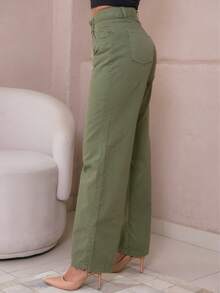 Wide Leg Women's Plain - Verde - Ver 3