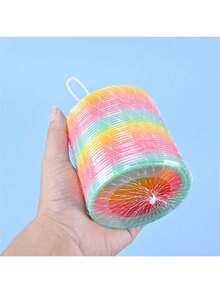 1 juguete de resorte en espiral con aspecto de arcoíris, un anillo mágico de descompresión, regalo de cumpleaños o festividad para niños y niñas (color aleatorio) - Multicolor - Ver 7