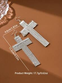 1 件奢华锆石蝴蝶女士耳夹，单流苏耳环，适合无耳洞耳朵，独特设计 - 銀色 - 查看 8