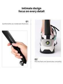 1pc/2pcs/10pcs Black Plastic Long Curved Hook Shoe Lifter, Hanging Shoe Puller Tool, Convenient For Pregnant Women And Elderly, No Bending Shoe & Boot Accessories, Autumn/Winter - Black - View 4