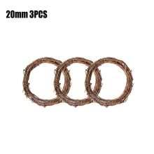 3pcs Natural Grapevine Wreath Rattan Wreath Dried Round Ring For DIY Christmas Craft, Front Door Wall Hanging, Wedding And Party Decor, Photo PropsTwig