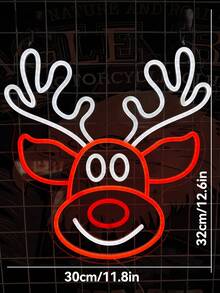 Christmas Deer Decorative Neon Light Sign, Indoor Holiday Atmosphere Lamp