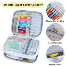 81pcs/Set Crochet Hook Kit, Includes Ergonomic Handle Hooks, Colorful Metal Needles, Fabric Storage Bag And Abundant Accessories, Crochet Organizer Bag, Suitable For DIY Knitting - Ideal For Beginners And Enthusiasts, Perfect Gift - Multicolor - View 5