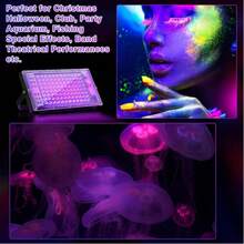 Đèn cực tím UV cho tiệc phát sáng, đèn huỳnh quang LED tia cực tím, điện áp thấp 5V + cấp nguồn USB + điều khiển công tắc, có các tùy chọn 50/96/144/216 đèn LED, bề mặt kim loại, thích hợp cho các bữa tiệc phát sáng, Halloween, Giáng sinh, chiếu sáng sân khấu, vẽ tranh trên cơ thể, áp phích huỳnh quang, trang trí neon. - Đèn UV đen tím có đầu cắm USB - Xem 4
