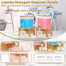 1set/2set Laundry Detergent Dispenser, Laundry Soap Dispenser With Stand, Faucets Acrylic Laundry Detergent Container For Laundry Room Liquid Detergent, Bleach, Fabric Softener Organization And Storage - 彩色 - 查看 3
