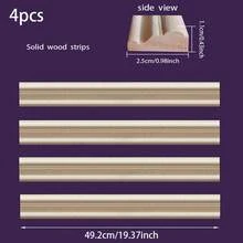 2pcs/4pcs Unfinished Wooden Carved Corner Onlays, Wooden Trims With Intricate European Style Relief Patterns, Suitable For Cabinets, Doors, Furniture, Walls, Entryways, Stairs Decoration, DIY Decor - Multicolor - View 7