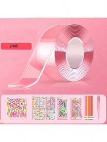 Kit de Fitas Adesivas Nano com Bolhas para Crianças, Kit de Fitas Adesivas com Bolhas Nano com Glitter, Argila, Adesivos Fofos e Ferramentas de Acessórios, Artesanato de Fitas Adesivas Nano para Crianças, Adolescentes e Meninas (Cor do Conjunto de Acessórios Aleatória)