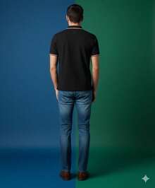 PLAYERA TIPO POLO DE CORTE SLIM EN COLOR NEGRA ESPECIAL PARA ESOS DIAS QUE NO SABES QUE PONERTE - Negro - Ver 2