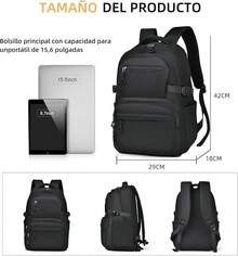 Mochila antirrobo, Mochila Impermeable, Mochila para Laptop gran capacidad, Mochila Portatil de14 Pulgadas, Mochila de Viaje para Mujeres y Hombres - GRIS - Ver 9