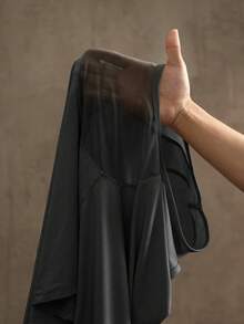 运动工作室纯色镂空后背运动背心健身背心游戏套装背心夏季 - 深灰色 - 查看 6