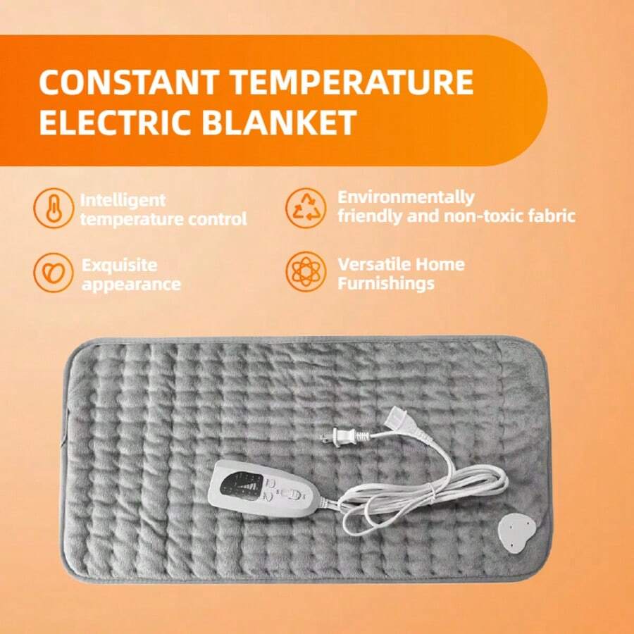 Almohadilla Térmica, Cobijas Eléctricas para Alivio de Dolores de Espalda, Hombros y Cuello, Compresas Calientes Terapeuticas,6 Niveles de Calor y 4 Ajustes de Temporizador con Apagado Automático, Calentamiento Rápido Gris