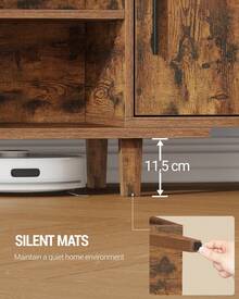 HEXCELEN Meuble TV, pour Télévisions 60 Pouces, Banc TV avec 2 Armoires et 2 Ouverts, Support Télé avec Étagères Réglables, 40 x 140 x 51,5 cm, pour Salon, Chambre à Coucher, Marron Rustique - Acajou - Voir 4