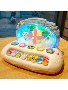 1 pieza Juguete de piano electrónico de zorro bebé, juguete de música inteligente multifuncional para educación temprana, adecuado como regalo para bebés (color y patrón de expresión aleatorios) - Multicolor - Ver 10