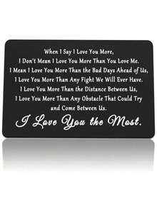 1 件礼物我爱你，钱包插卡，男士结婚周年订婚礼物，夫妻丈夫生日礼物 - 黑色 - 查看 13